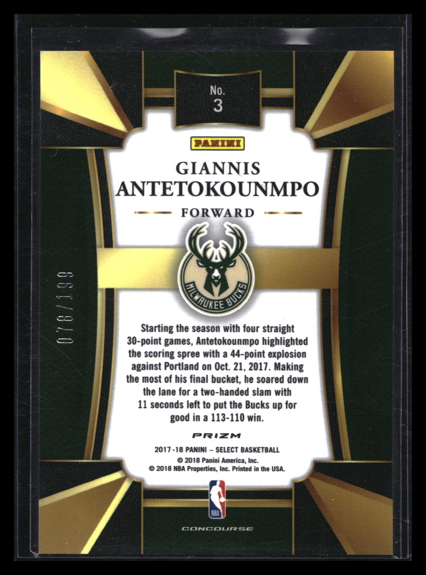2017-18 Select Giannis Antetokounmpo Concourse Maroon Prizm 78/199