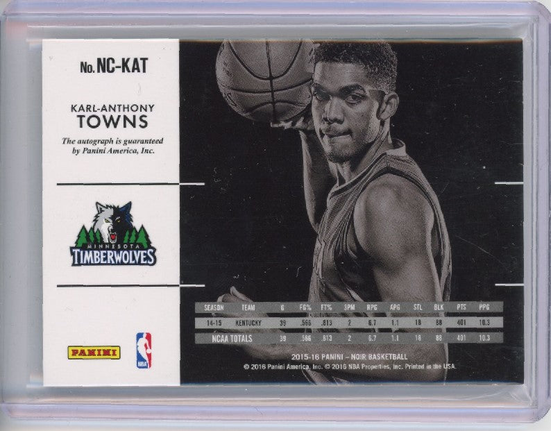 2015-16 Noir Karl-anthony Towns Rookie Auto Color 18/60