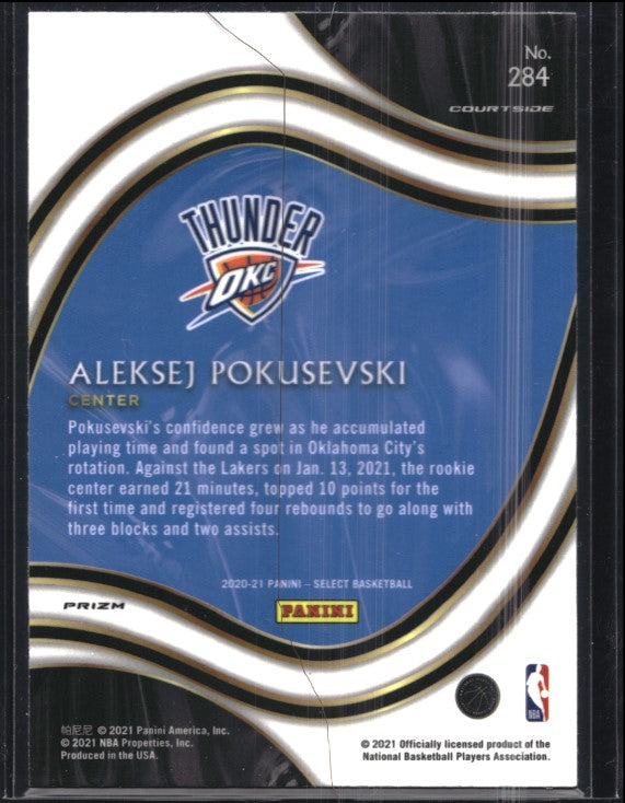 2020-21 Select Aleksej Pokusevski Courtside Rookie Silver Prizm Sp No 284