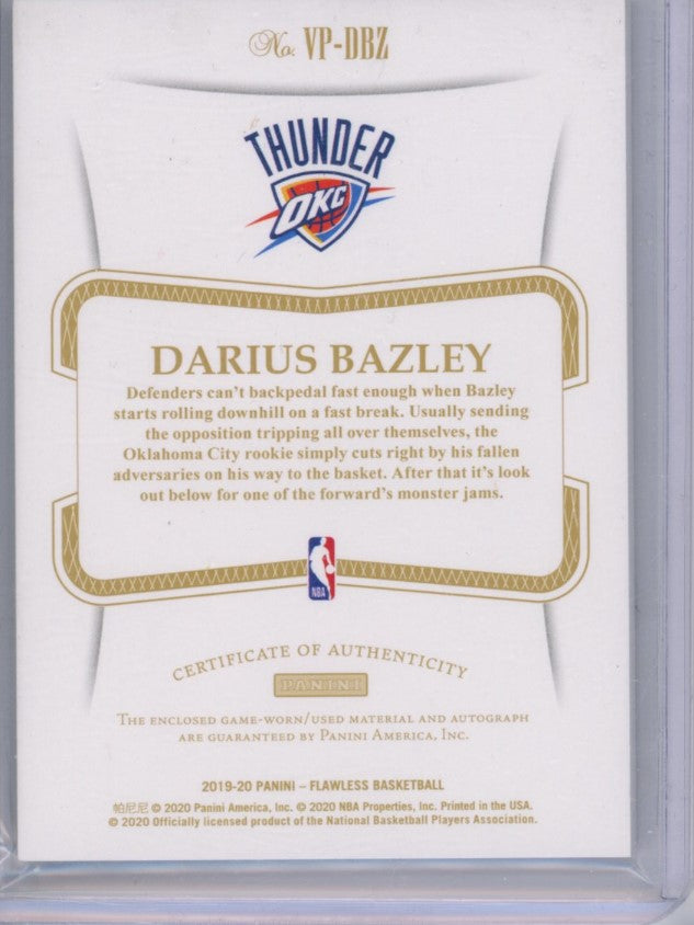 2019-20 Flawless Darius Bazley Vertical Rookie Patch Auto 17/25