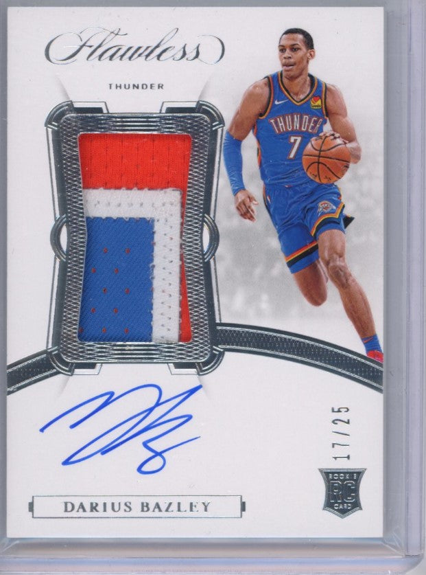 2019-20 Flawless Darius Bazley Vertical Rookie Patch Auto 17/25