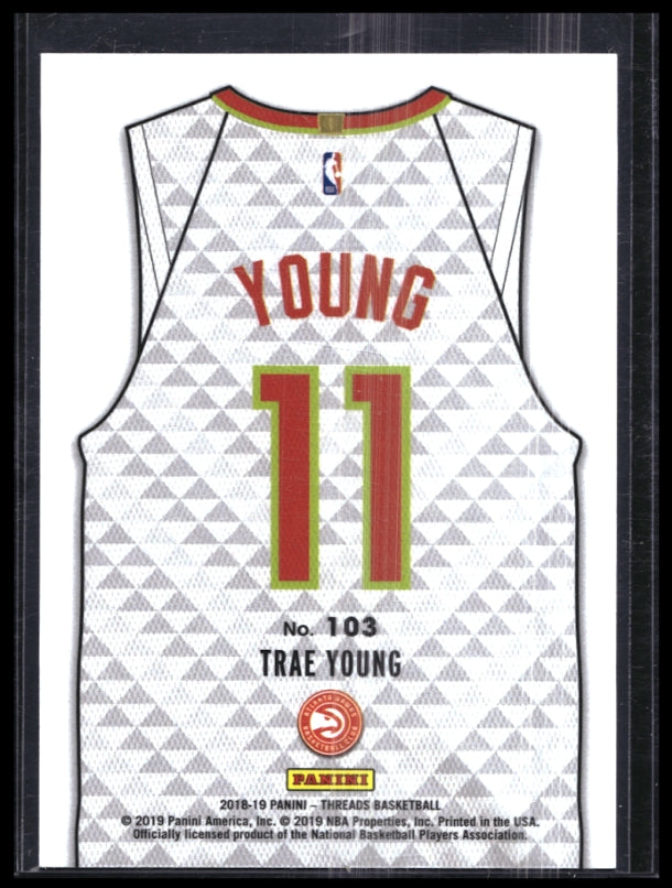 2018-19 Threads Trae Young Associaton Jersey Rookie Premium Silver 53/199