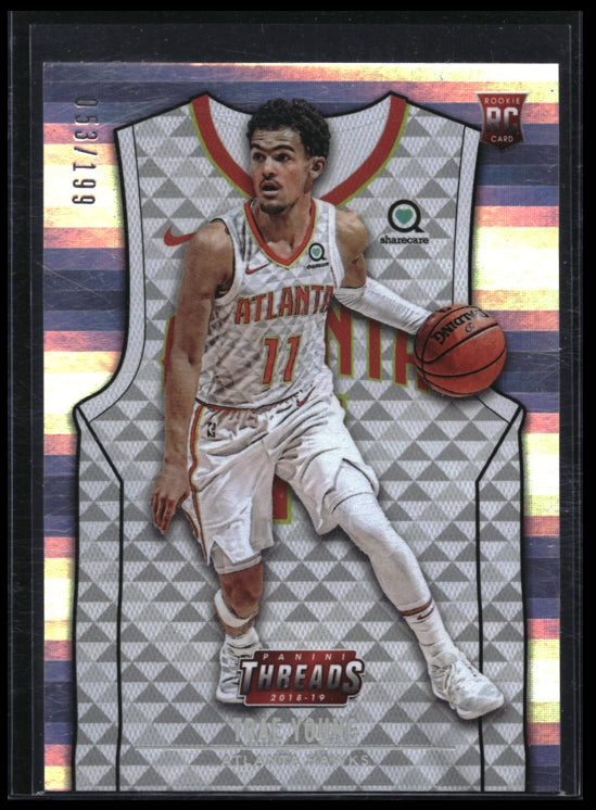 2018-19 Threads Trae Young Associaton Jersey Rookie Premium Silver 53/199