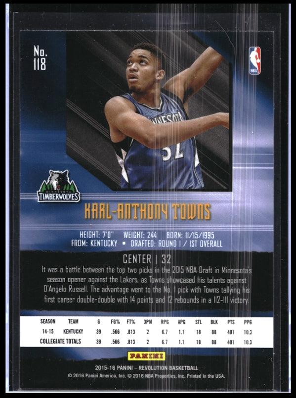 2015-16 Revolution KARL ANTHONY TOWNS Rookie Base #118