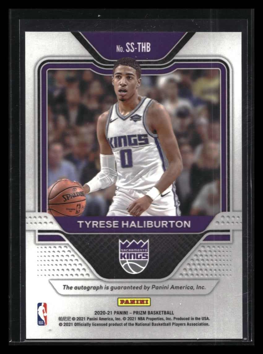 2020-21 Prizm Tyrese Haliburton Sensational Signatures Rookie Auto Base No Thb B