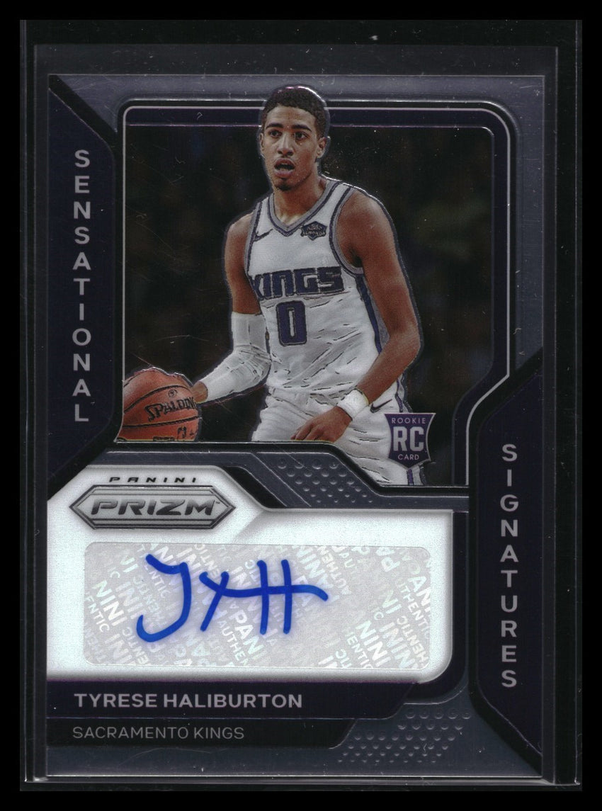 2020-21 Prizm Tyrese Haliburton Sensational Signatures Rookie Auto Base No Thb B