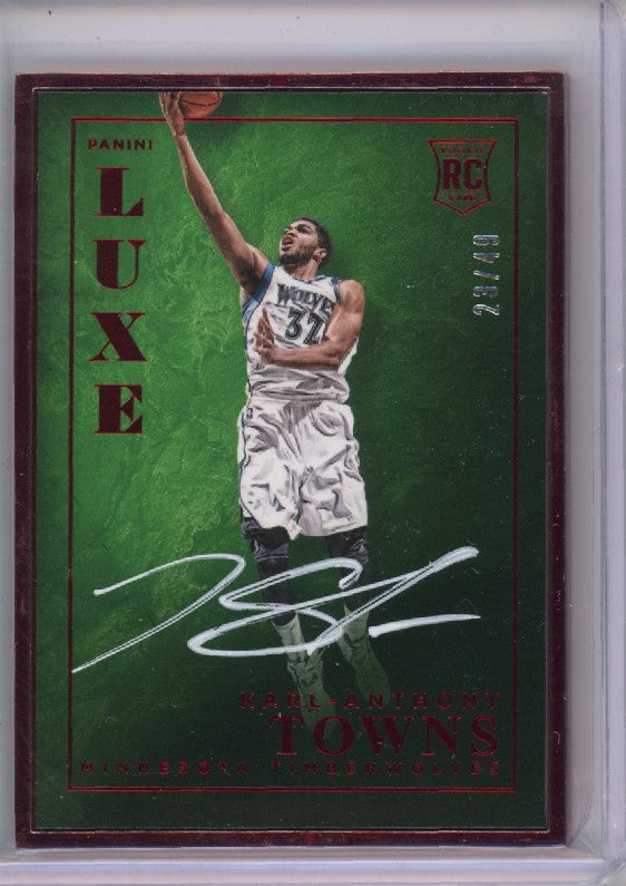 2015-16 Luxe Karl-anthony Towns Rookie Metal Frame Auto Ruby Red 23/49