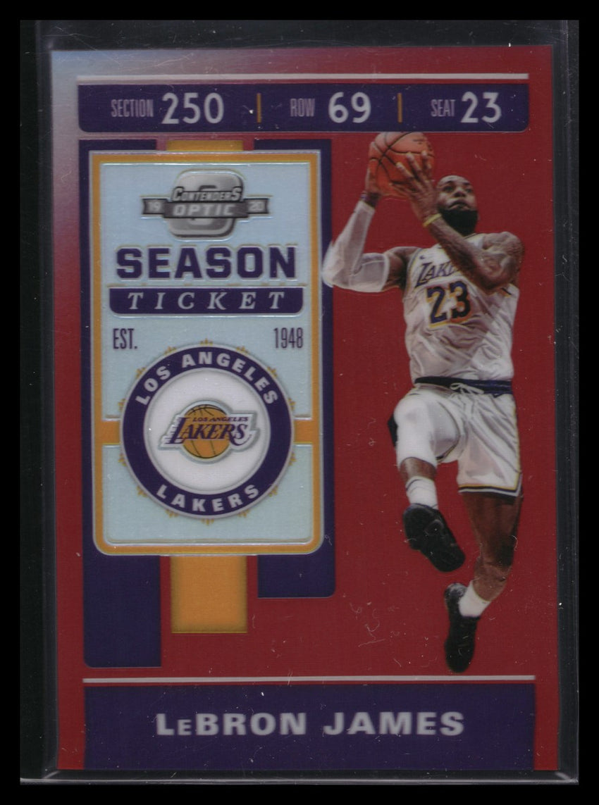 2019-20 Contenders Optic Lebron James Season Ticket Red Prizm No 88