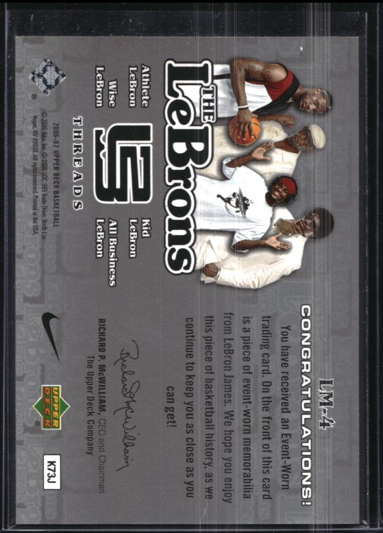 2006-07 Upper Deck WISE LEBRON JAMES The Lebrons Threads Jersey Relic #4