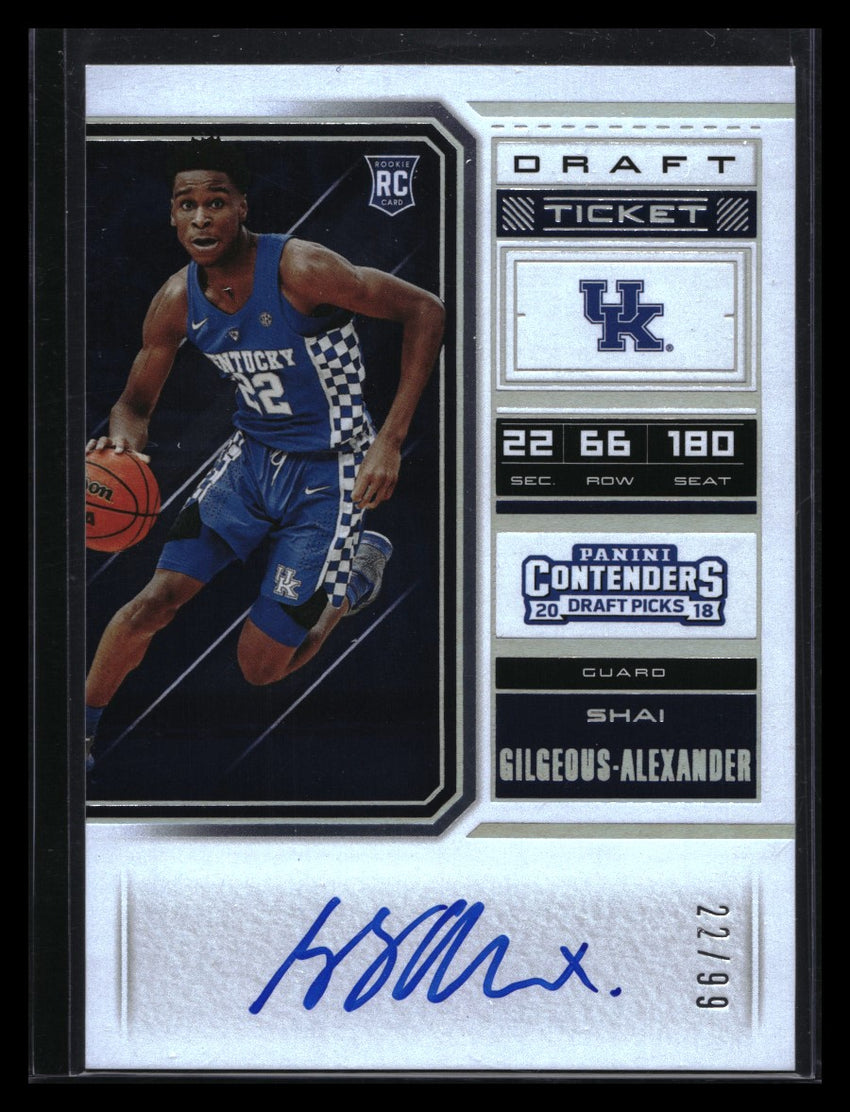 2018-19 Contenders Draft Pick Shai Gilgeous-alexander Rookie Ticket Auto 22/99