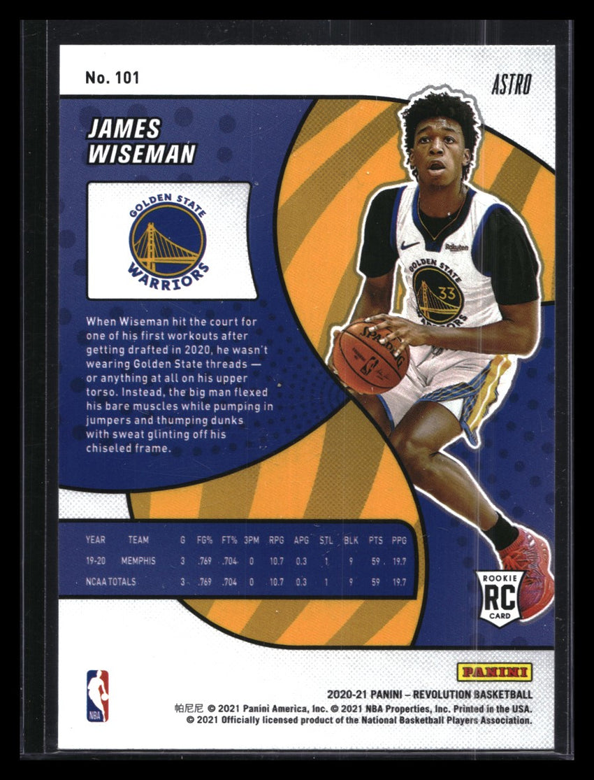 2020-21 Revolution James Wiseman Astro Rookie No 101