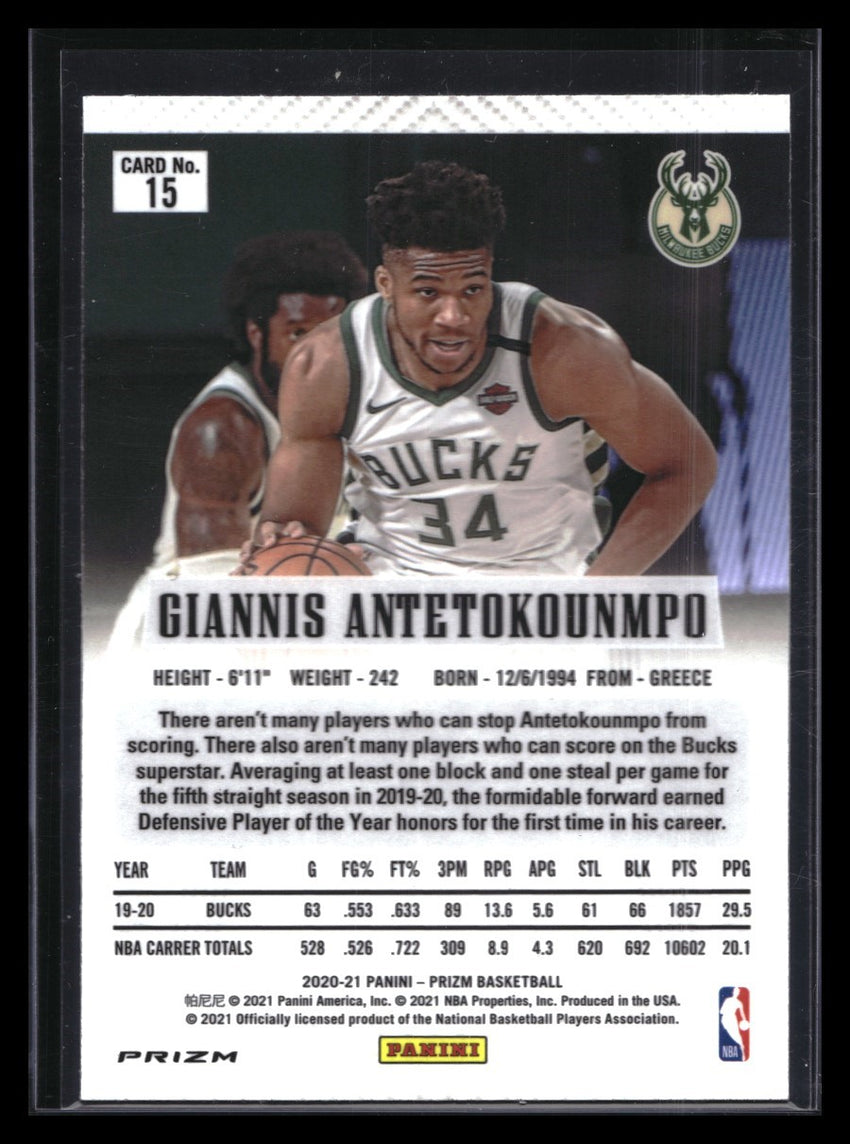 2020-21 Prizm GIANNIS ANTETOKOUNMPO Flashback Hyper Prizm #15