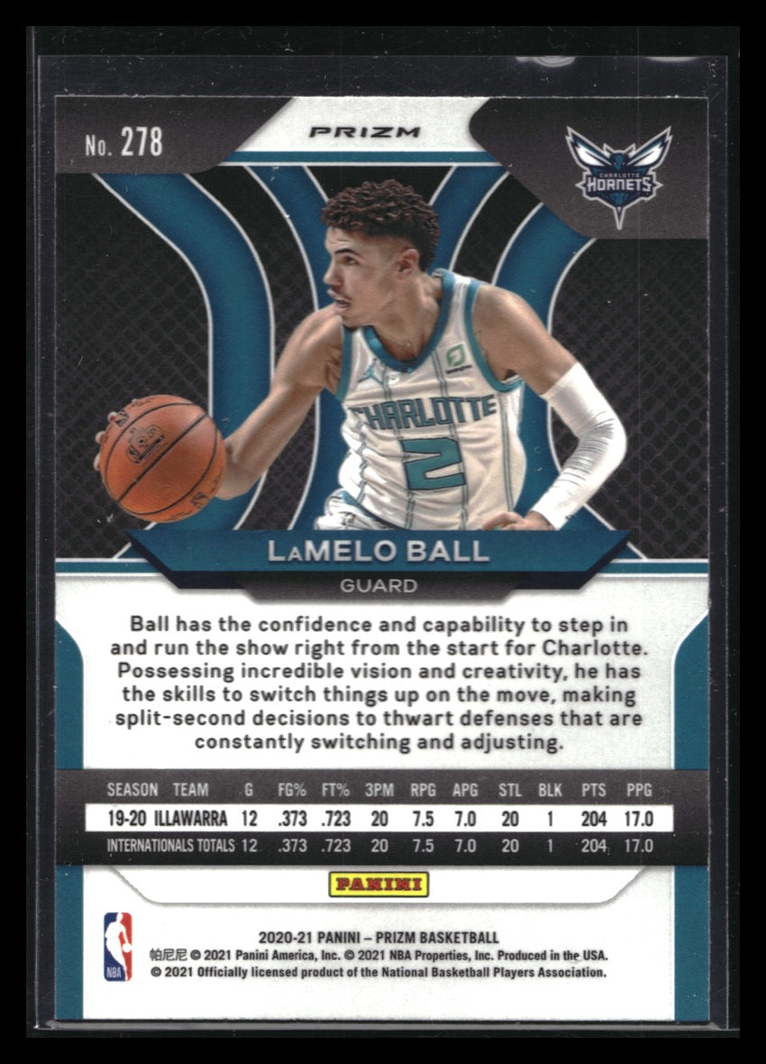 2020-21 Prizm Lamelo Ball Rookie Hyper Prizm No 278 C