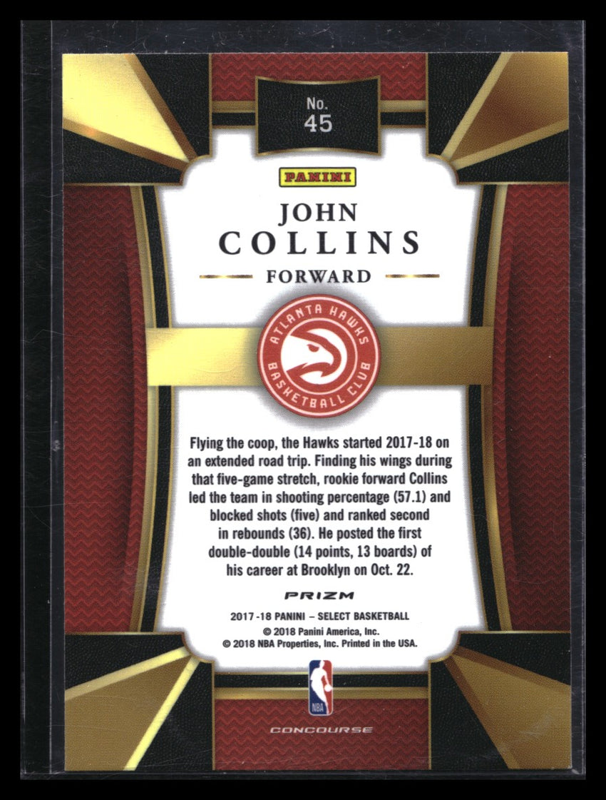 2017-18 Select JOHN COLLINS Concourse Rookie Silver Prizm #45