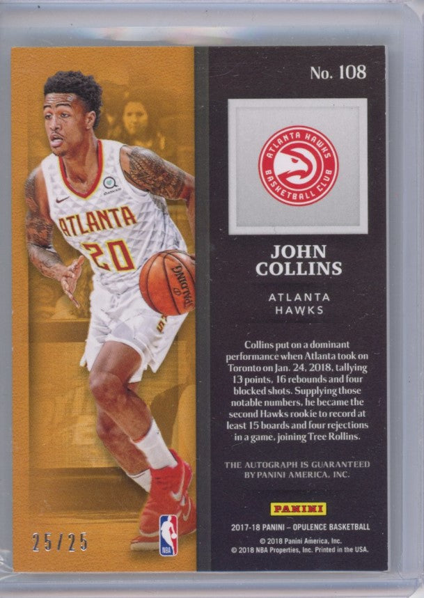 2017-18 Opulence John Collins Rookie Auto Silver 25/25