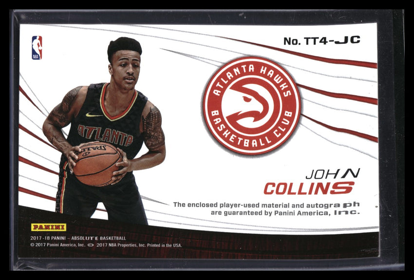 2017-18 Absolute John Collins Tools Of The Trade Quad Rookie Patch Auto 22/25