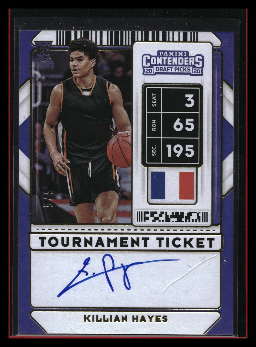 2020-21 Contenders Draft Picks Killian Hayes Tournament Ticket Rookie Auto 5/5