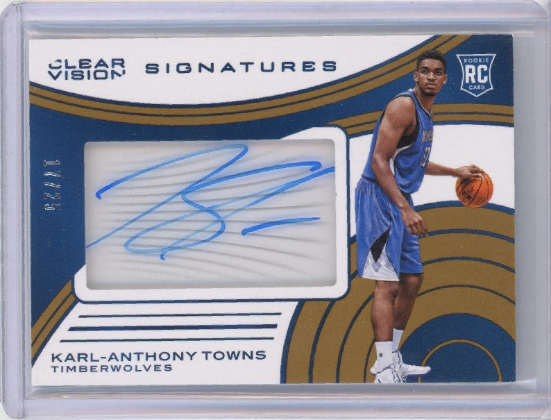 2015-16 Clear Vision Karl-anthony Towns Rookie Signatures Auto Gold 17/25