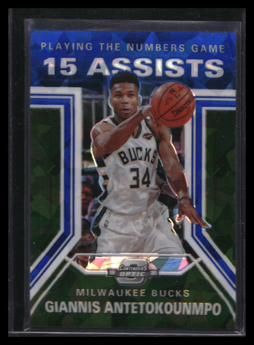 2019-20 Contenders Optic GIANNIS ANTETOKOUNMPO Numbers Game Blue Ice #26
