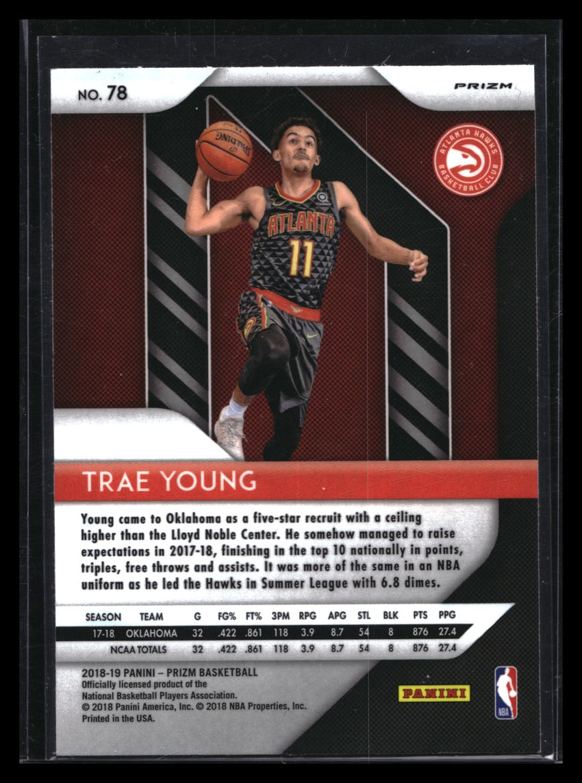2018-19 Prizm Trae Young Rookie Hyper No 78