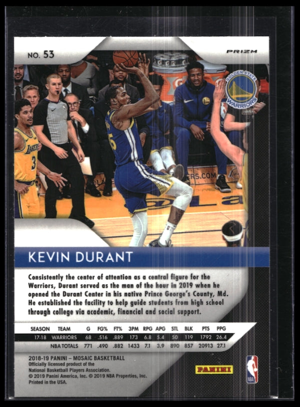 2018-19 Mosaic Prizm KEVIN DURANT Red #53