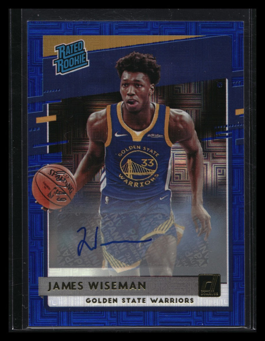 2020-21 Donruss James Wiseman Rated Rookie Signatures Auto Choice Blue 3/49