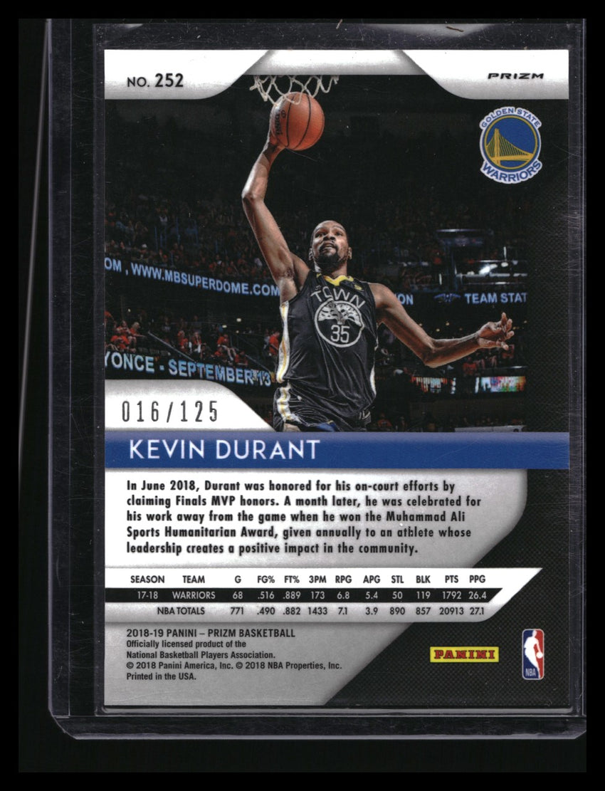 2018-19 Prizm Kevin Durant Fast Break Red Disco 16/125