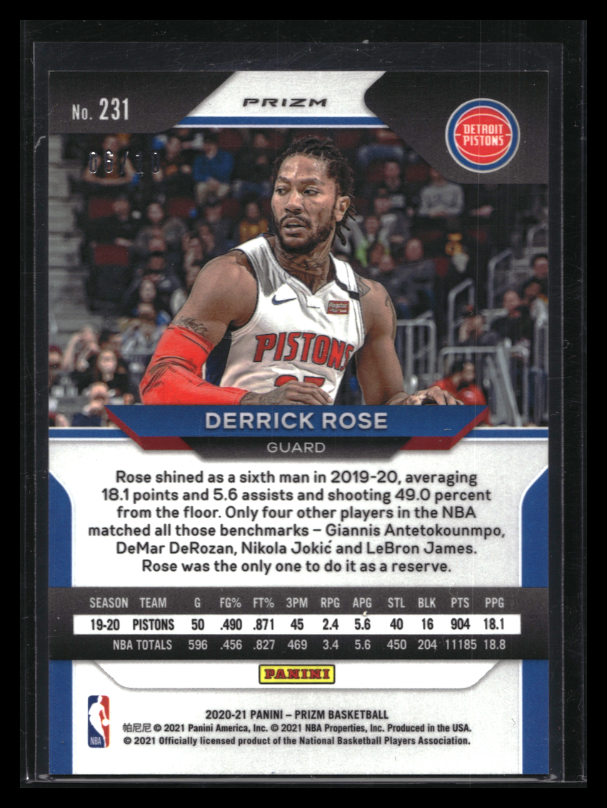 2020-21 Prizm Derrick Rose Gold 6/10