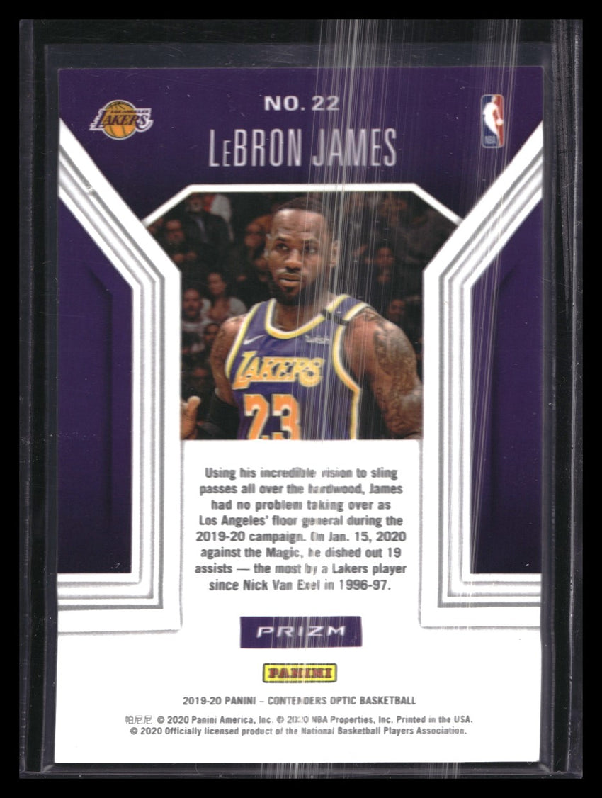 2019-20 Contenders Optic Lebron James Playing Numbers Game Red Ice No 22
