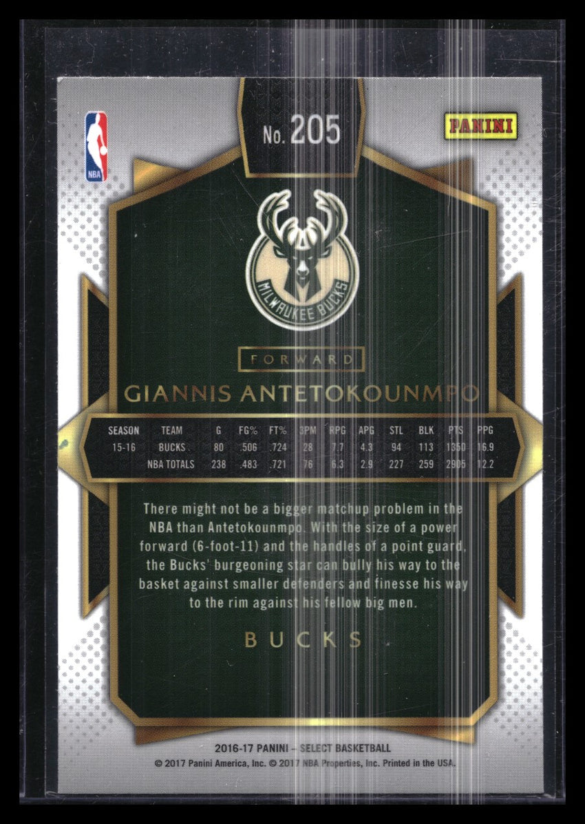 2016-17 Select Giannis Antetokounmpo Courtside Base No 205