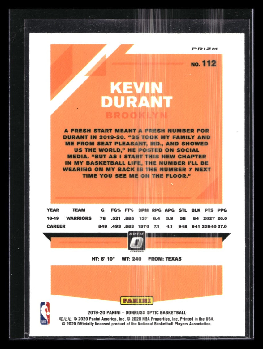 2019-20 Donruss Optic KEVIN DURANT Holo Silver #112