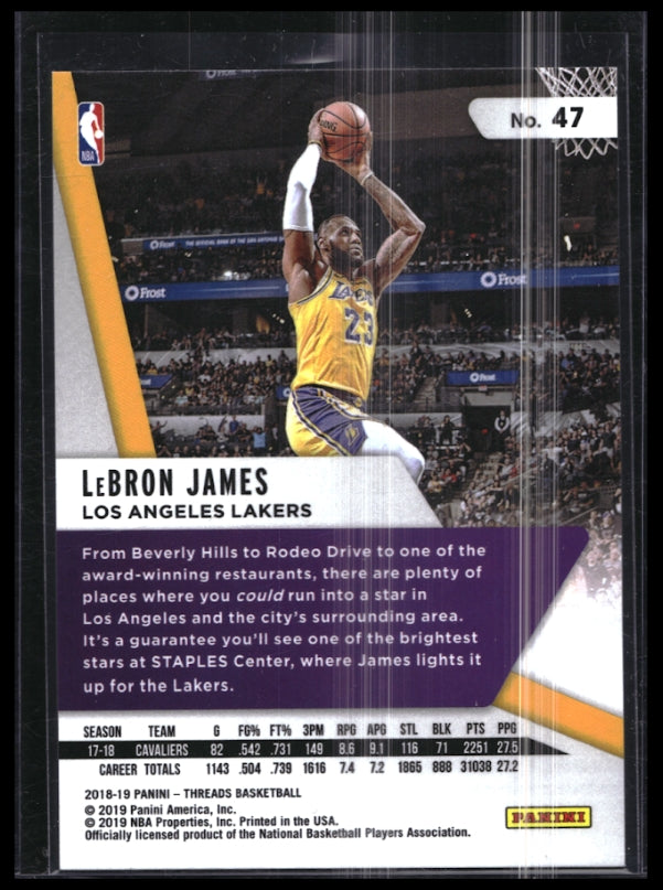 2018-19 Threads Lebron James Premium Silver 93/199