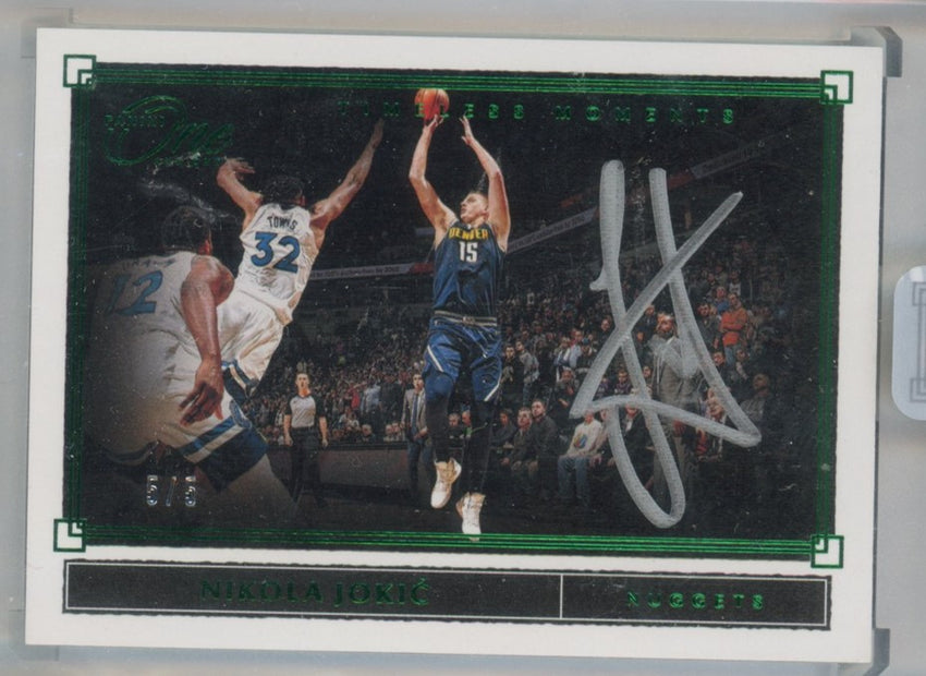 2019-20 One And One Nikola Jokic Timeless Moments Auto Green 5/5