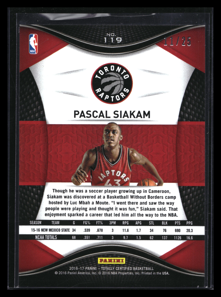 2016-17 Totally Certified PASCAL SIAKAM Rookie Camo 11/25