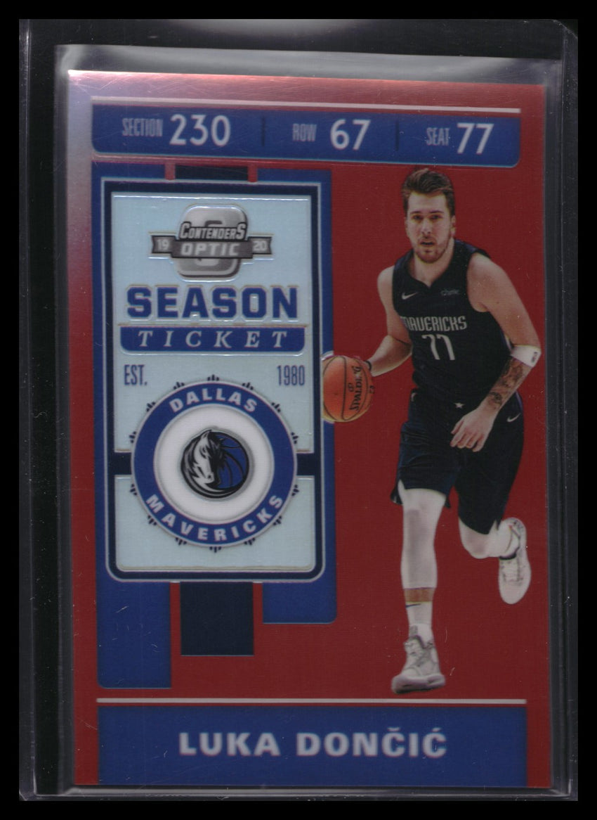 2019-20 Contenders Optic Luka Doncic Season Ticket Red Prizm No 34