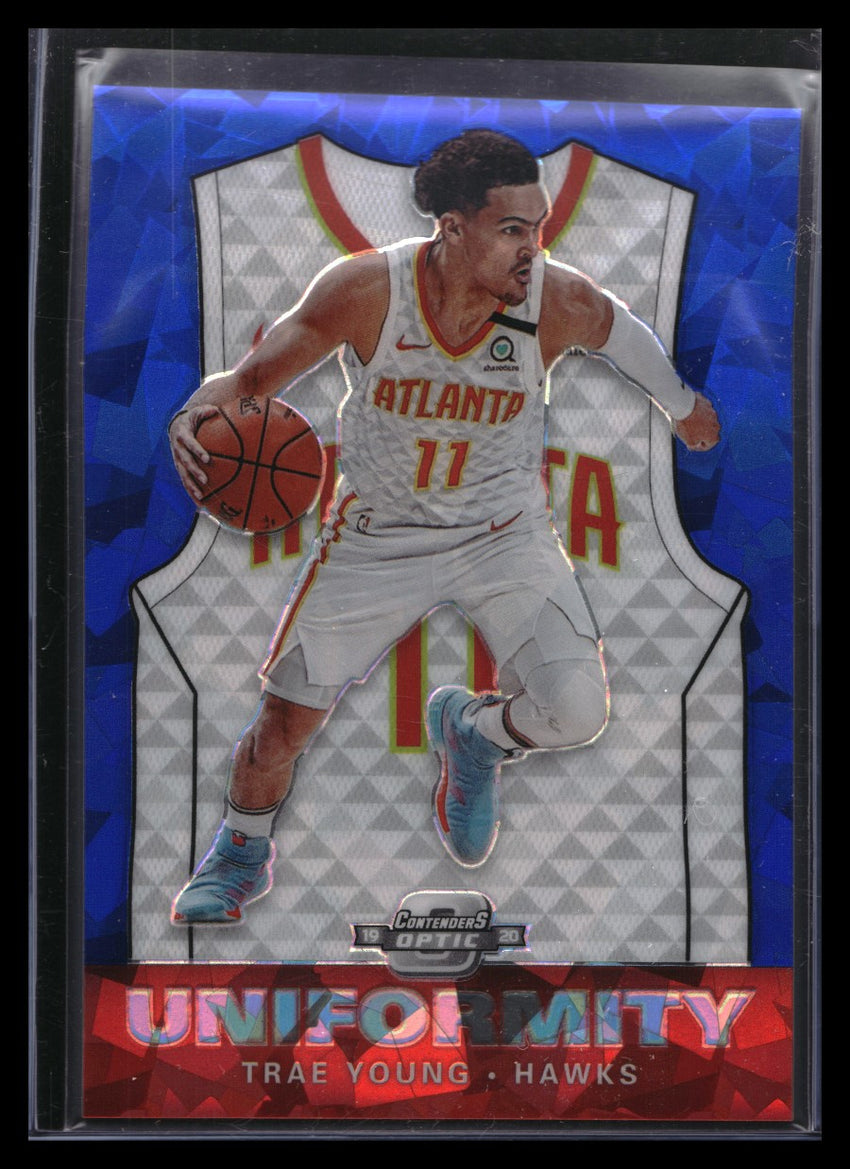 2019-20 Contenders Optic Trae Young Uniformity Blue Ice Prizm No 12