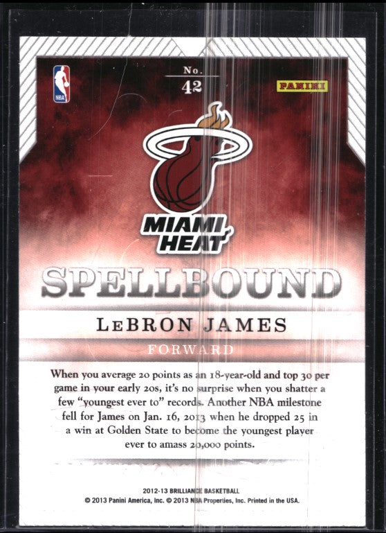 2012-13 Brilliance Lebron James Spellbound Letter S No 42
