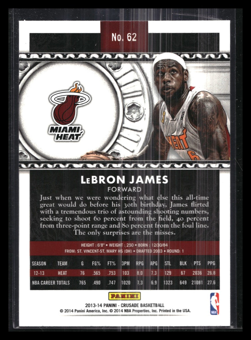 2013-14 Crusade Lebron James Base No 62