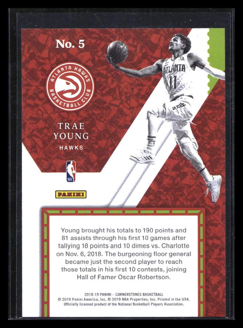 2018-19 Cornerstones Trae Young Startups Rookie No 5