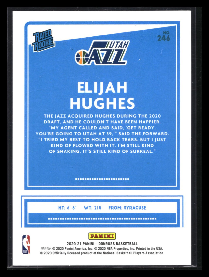 2020-21 Donruss Elijah Hughes Choice Rated Rookie Black Gold Infinte 2/8