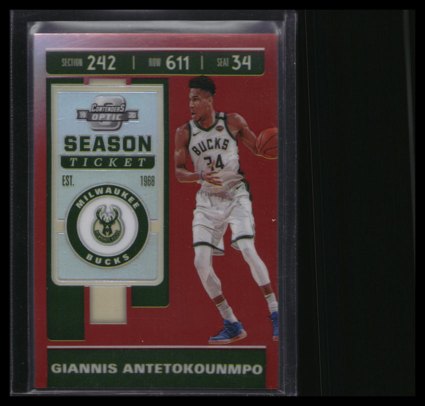 2019-20 Contenders Optic Giannis Antetokounmpo Season Ticket Red No 84