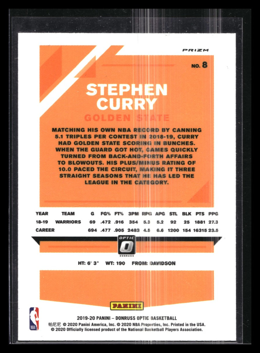 2019-20 Donruss Optic STEPHEN CURRY Holo Silver Prizm #8