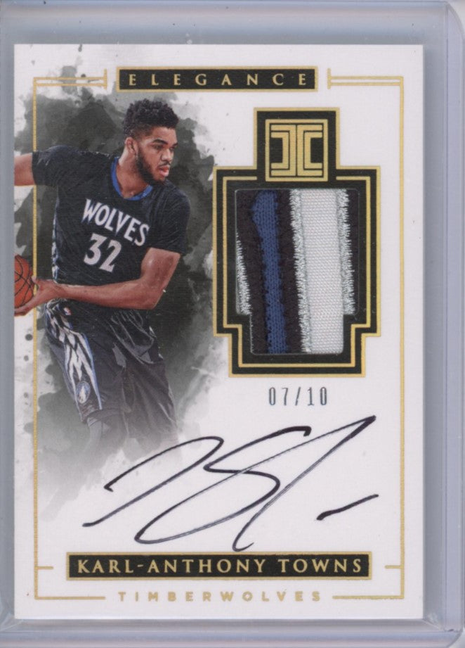 2016-17 Impeccable KARL-ANTHONY TOWNS Elegance Veteran Patch Auto Holo Gold 7/10