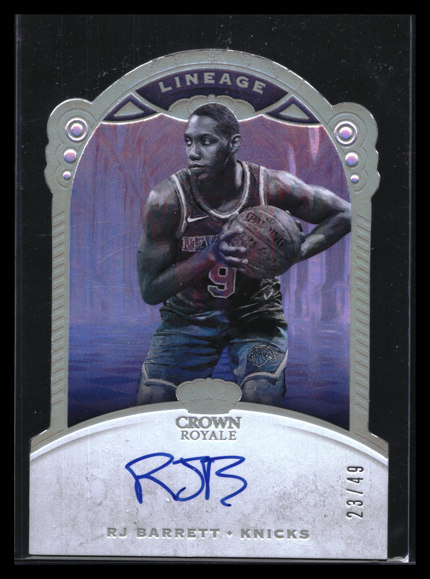 2019-20 Crown Royale Rj Barrett Lineage Die-cut Rookie Auto 23/49