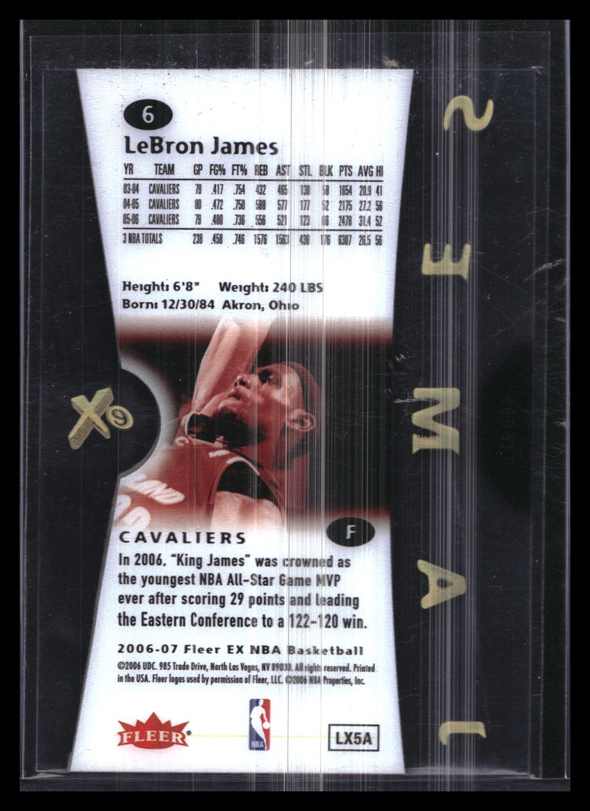 2006-07 Fleer E-x Lebron James Base Acetate No 6