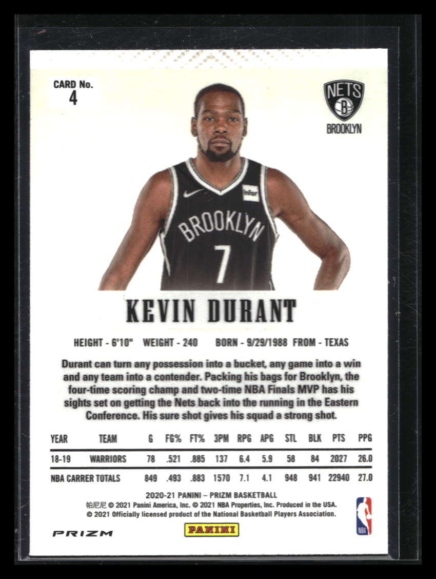 2020-21 Prizm Kevin Durant Flashback Silver Prizm No 4