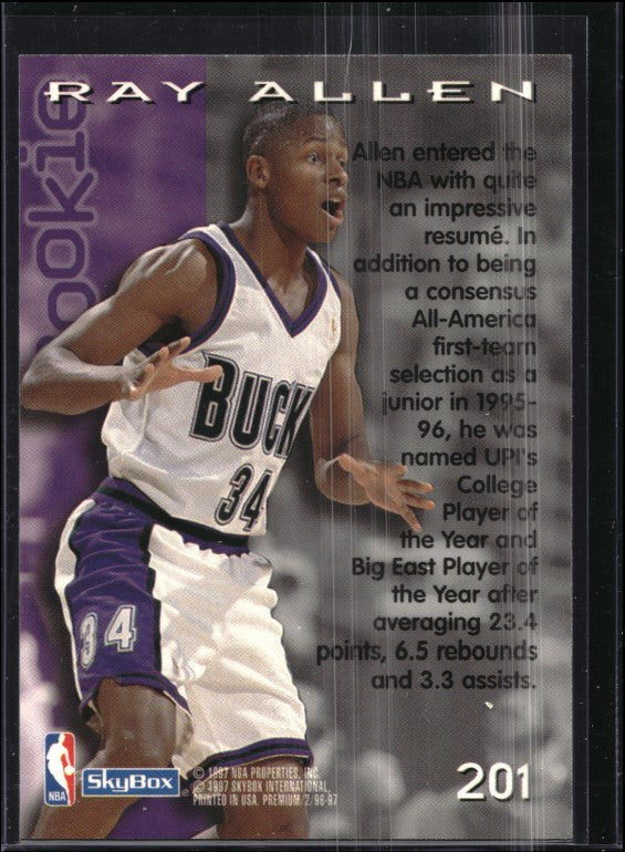 1996-97 Skybox Premium RAY ALLEN Rookie Base #201