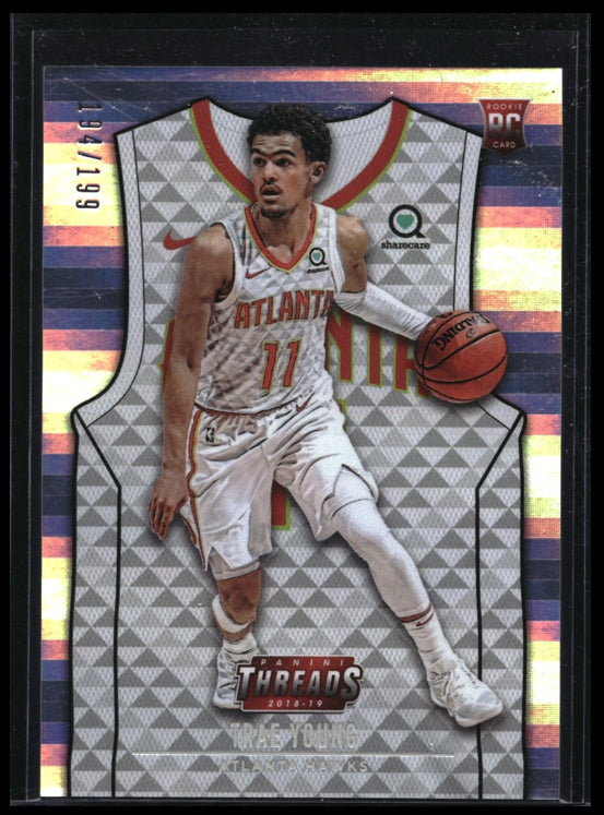 2018-19 Threads Trae Young Associaton Jersey Rookie Premium Silver 194/199