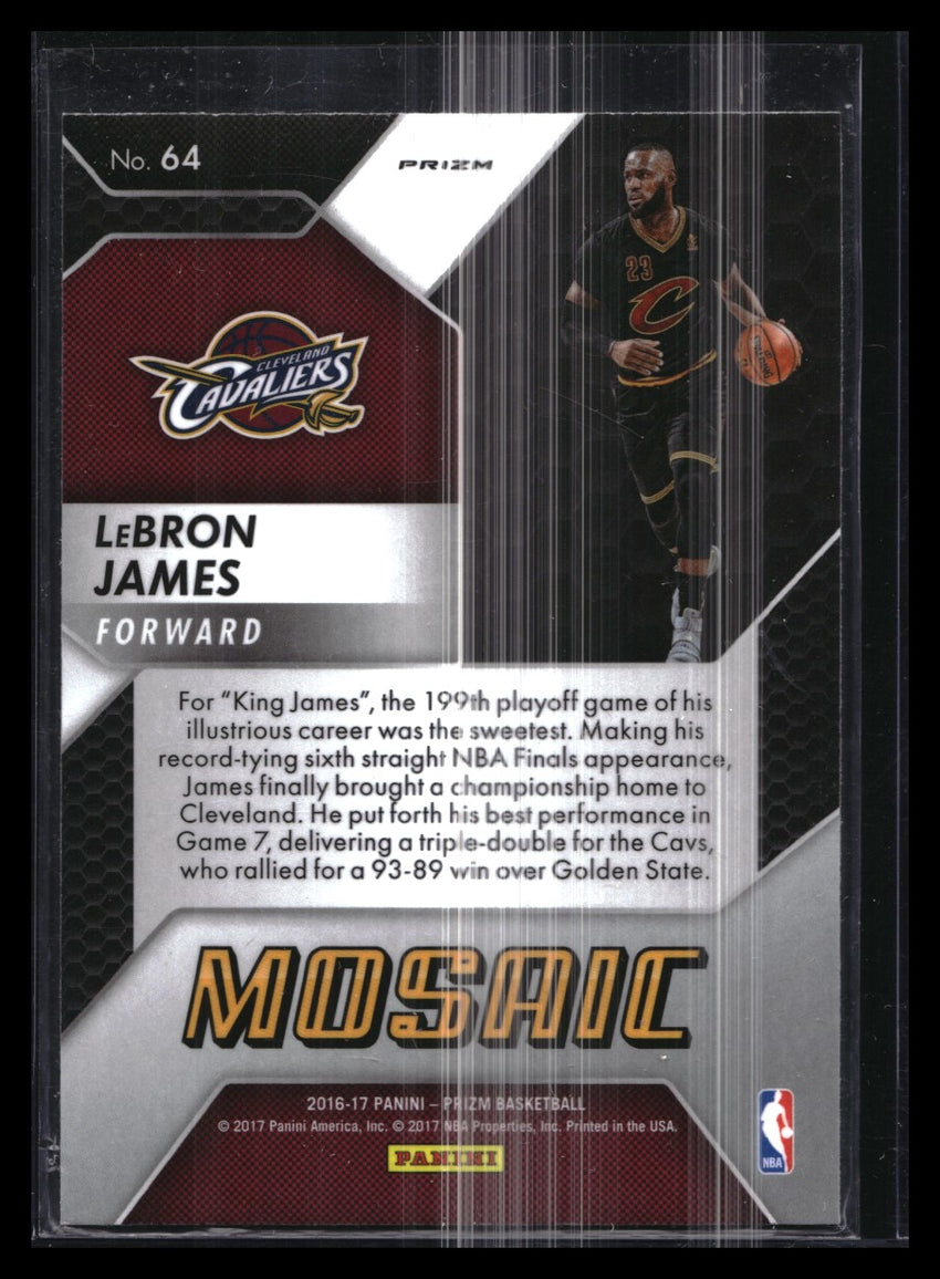 2016-17 Prizm Lebron James Mosaic Silver No 64