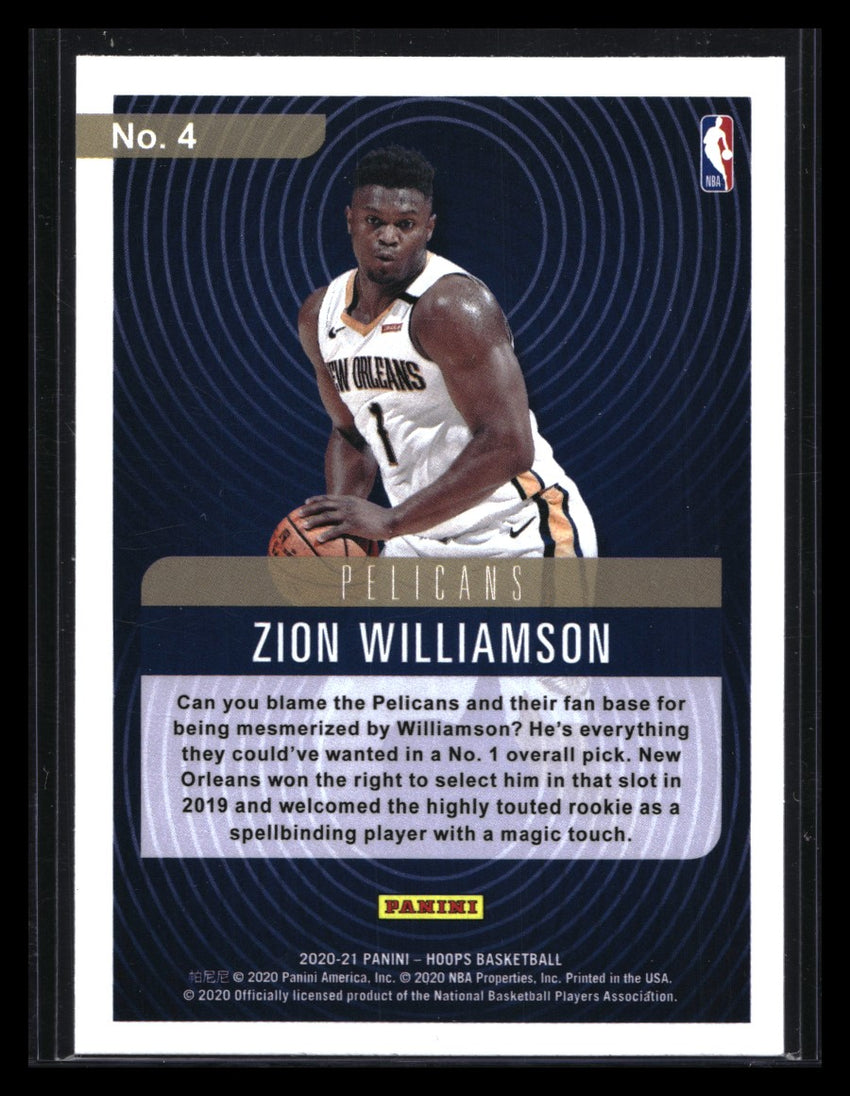 2020-21 Hoops Zion Williamson Hipnotized Holo No 4